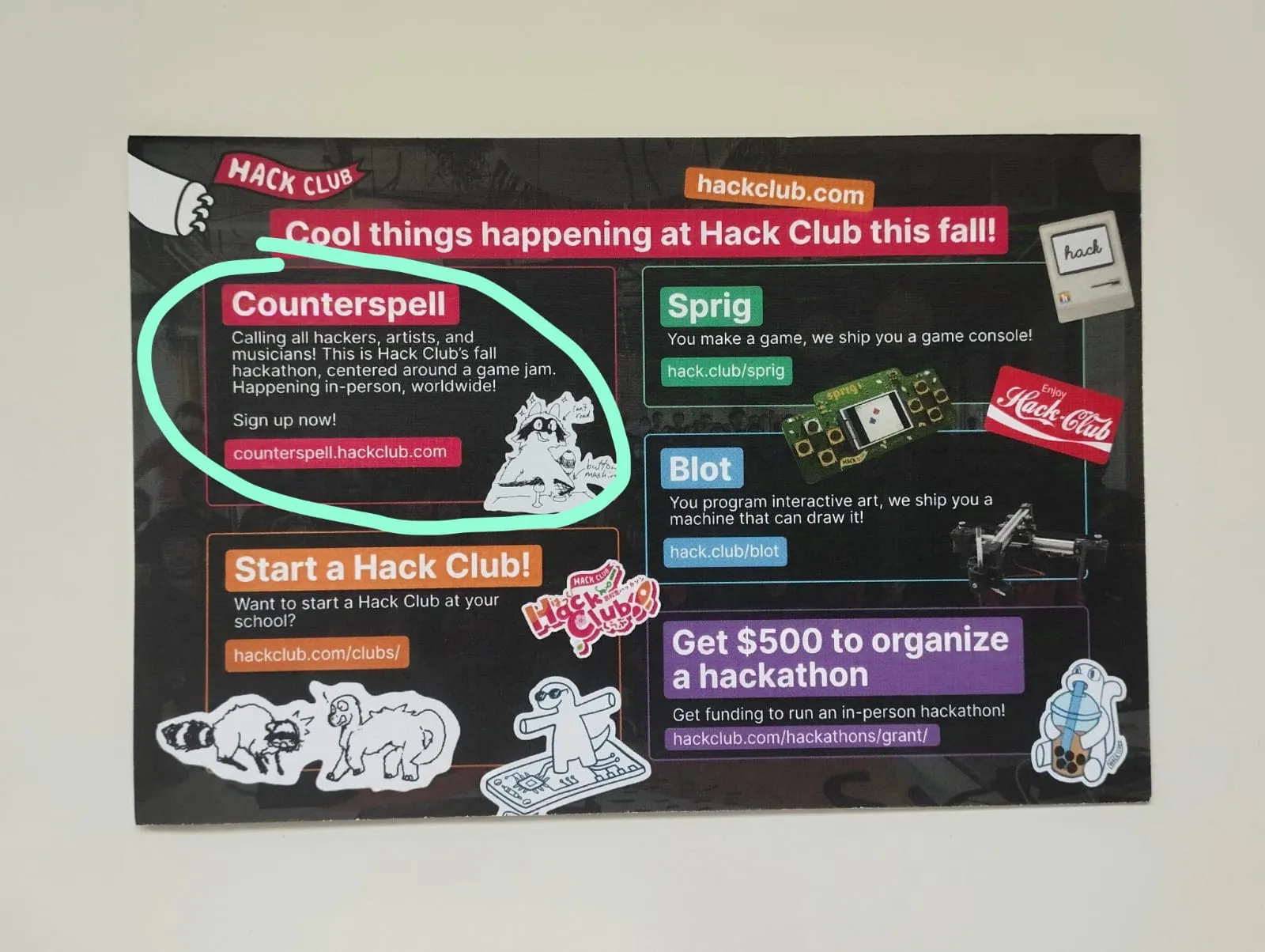Card describing Hack Club&#x27;s fall programs